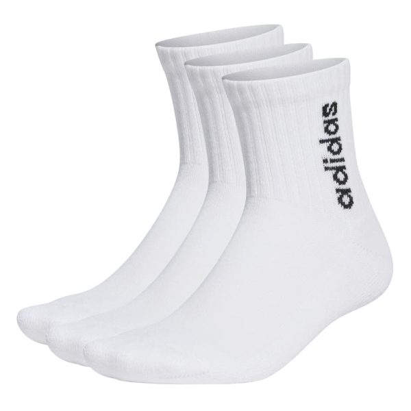 Adidas Linear Vertical Logo Half-Crew Cushioned Socks (3 Poros) HT3439