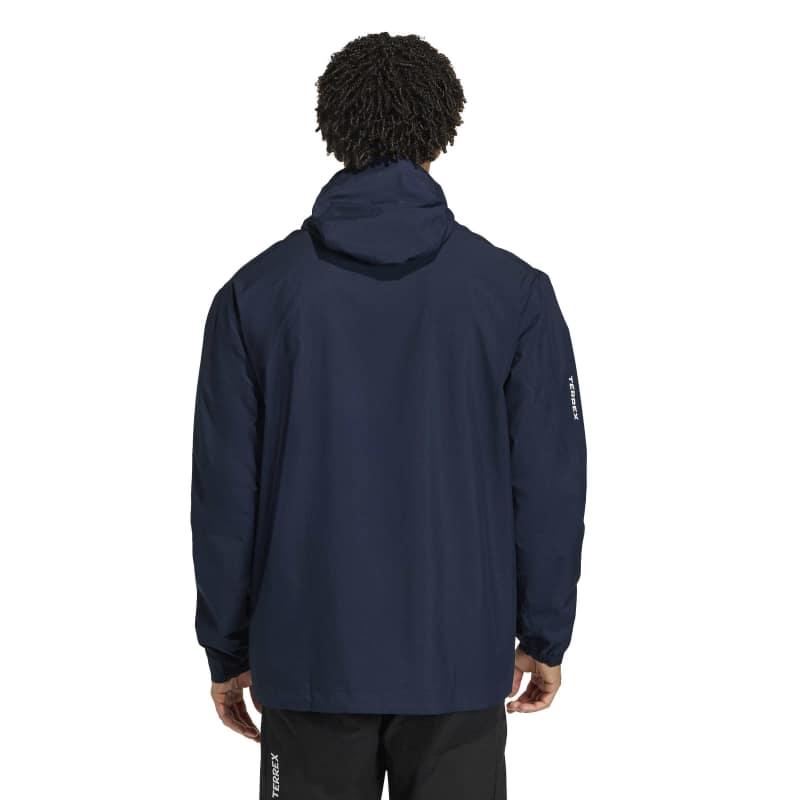 KA6913_3_APPAREL_On Model_Back View_white Adidas TERREX Multi 2 Layer CLIMAPROOF Rain Jacket KA6913 – 2